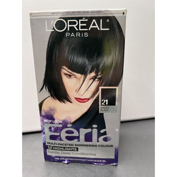 L'Oreal Other - L'Oréal Paris Feria Starry Night 21 Bright Black Permanent Hair‎ color Gel
